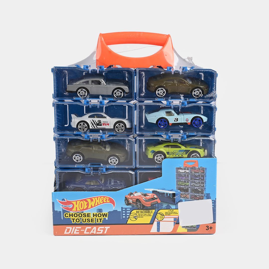 Hot Wheel Diecast 8Pcs Cars With Display Racks