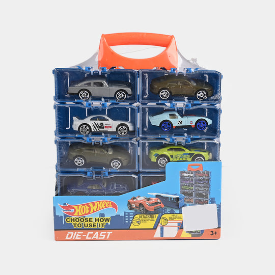 Hot Wheel Diecast 8Pcs Cars With Display Racks