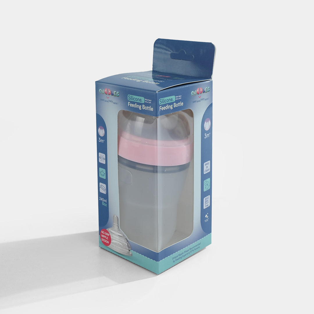 Full Silicon Feeding Bottle 240Ml Pink