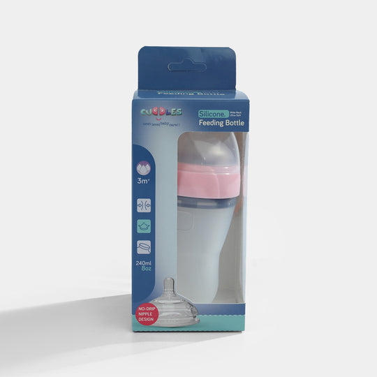 Full Silicon Feeding Bottle 240Ml Pink