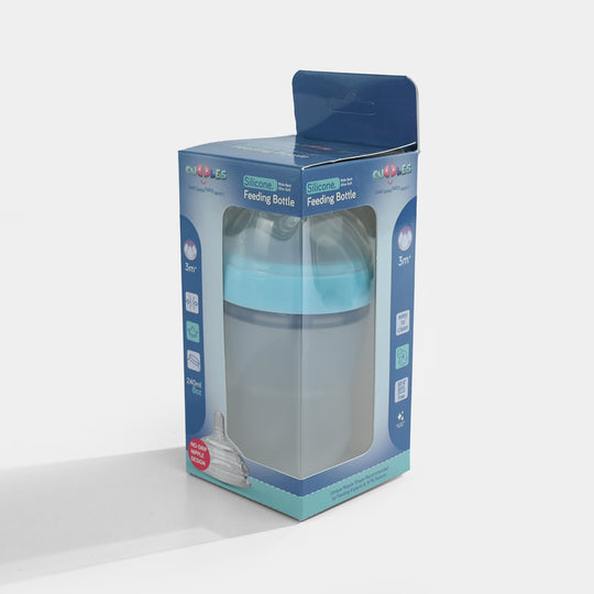 Full Silicon Feeding Bottle 240Ml Blue