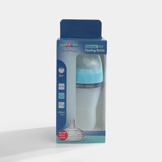 Full Silicon Feeding Bottle 240Ml Blue