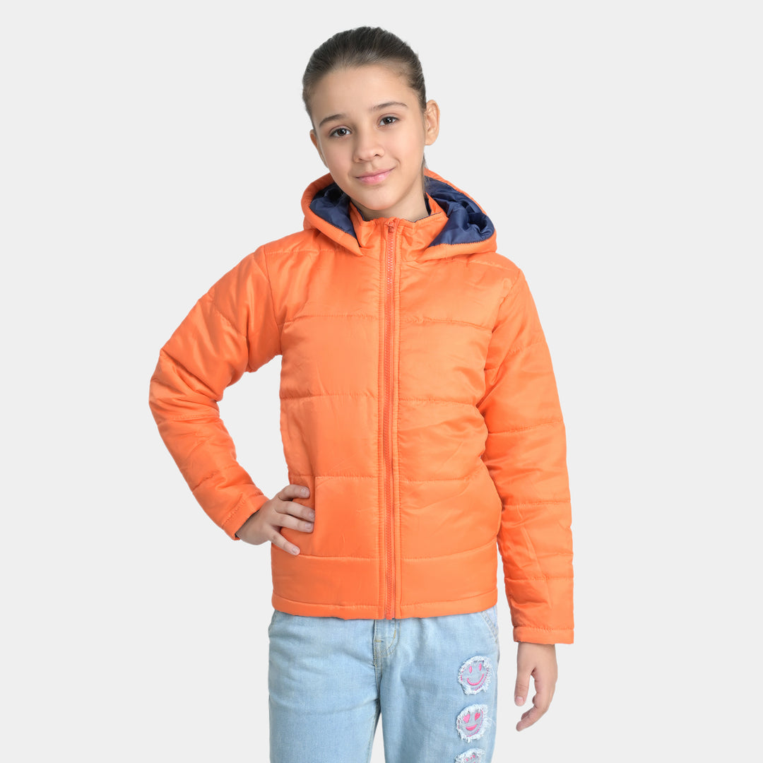 Girls Quilted Jacket Basic - ORANGE