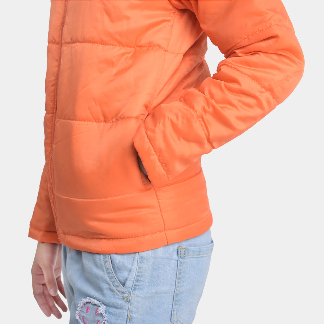 Girls Quilted Jacket Basic - ORANGE