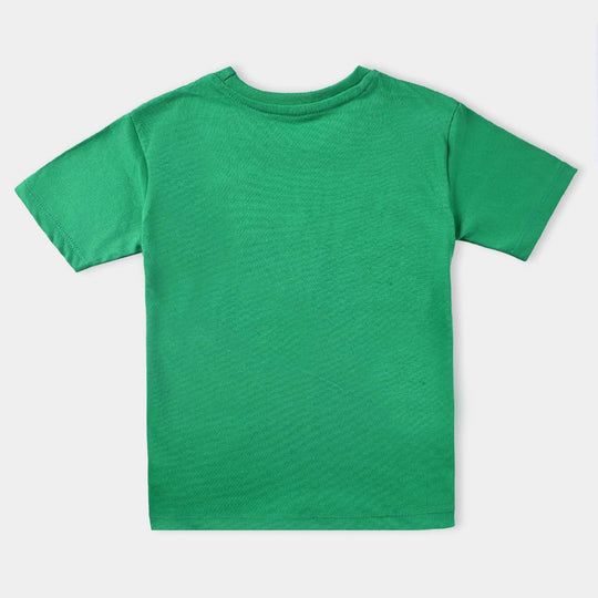 Boys Poly Cotton Jersey T-Shirt H/S Pakistan Flag-Fern Green