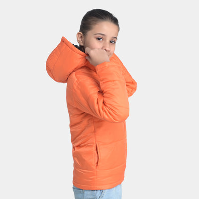 Girls Quilted Jacket Basic - ORANGE