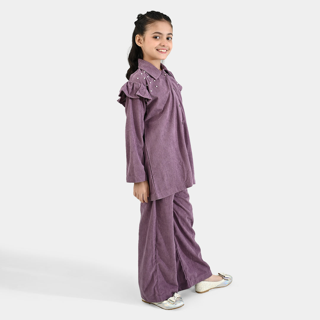 Girls Corduroy Co-Ord Set-LAVENDER