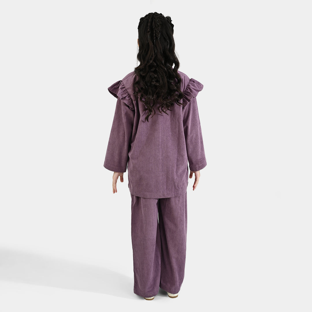 Girls Corduroy Co-Ord Set-LAVENDER