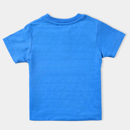 Infant Boys Cotton Jersey Round Neck T-Shirt-B.Blue