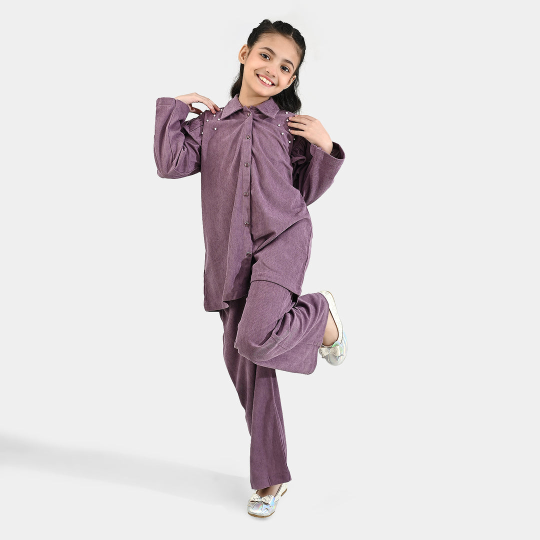 Girls Corduroy Co-Ord Set-LAVENDER
