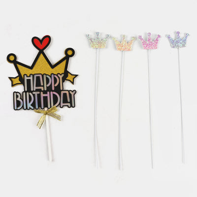 Crown Happy Birthday Cake Topper