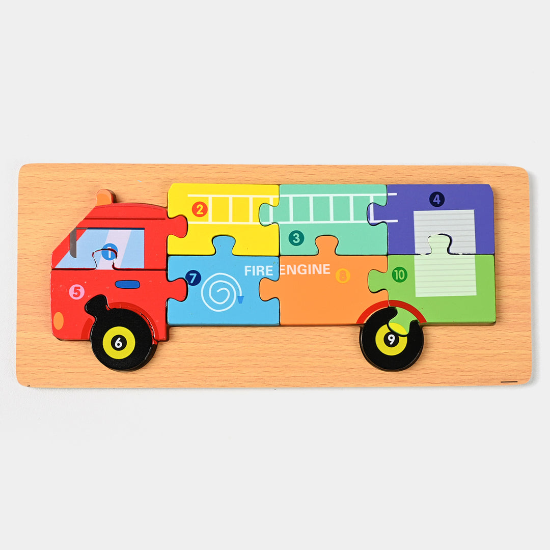 Wooden Puzzle Bus Game For Kids