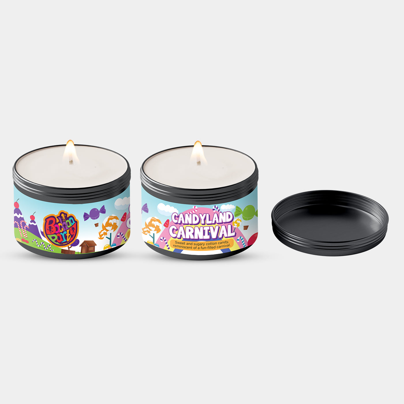 1PC Candyland Carnival Scented Candle in Mini Jar