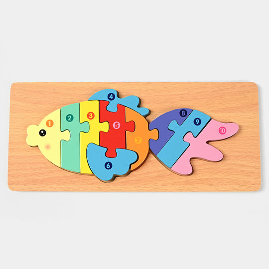 Wooden Puzzle Fish Game For Kids