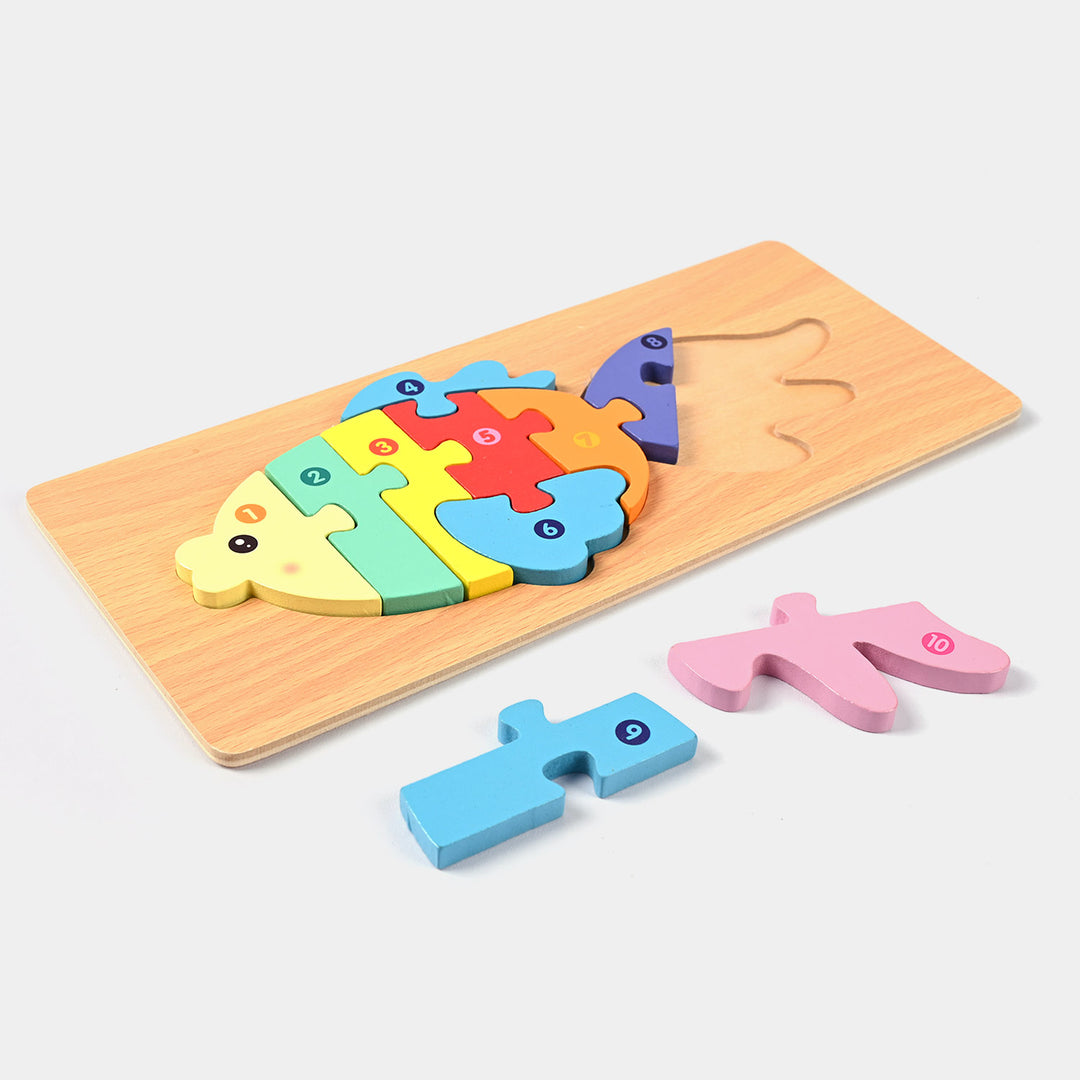 Wooden Puzzle Fish Game For Kids