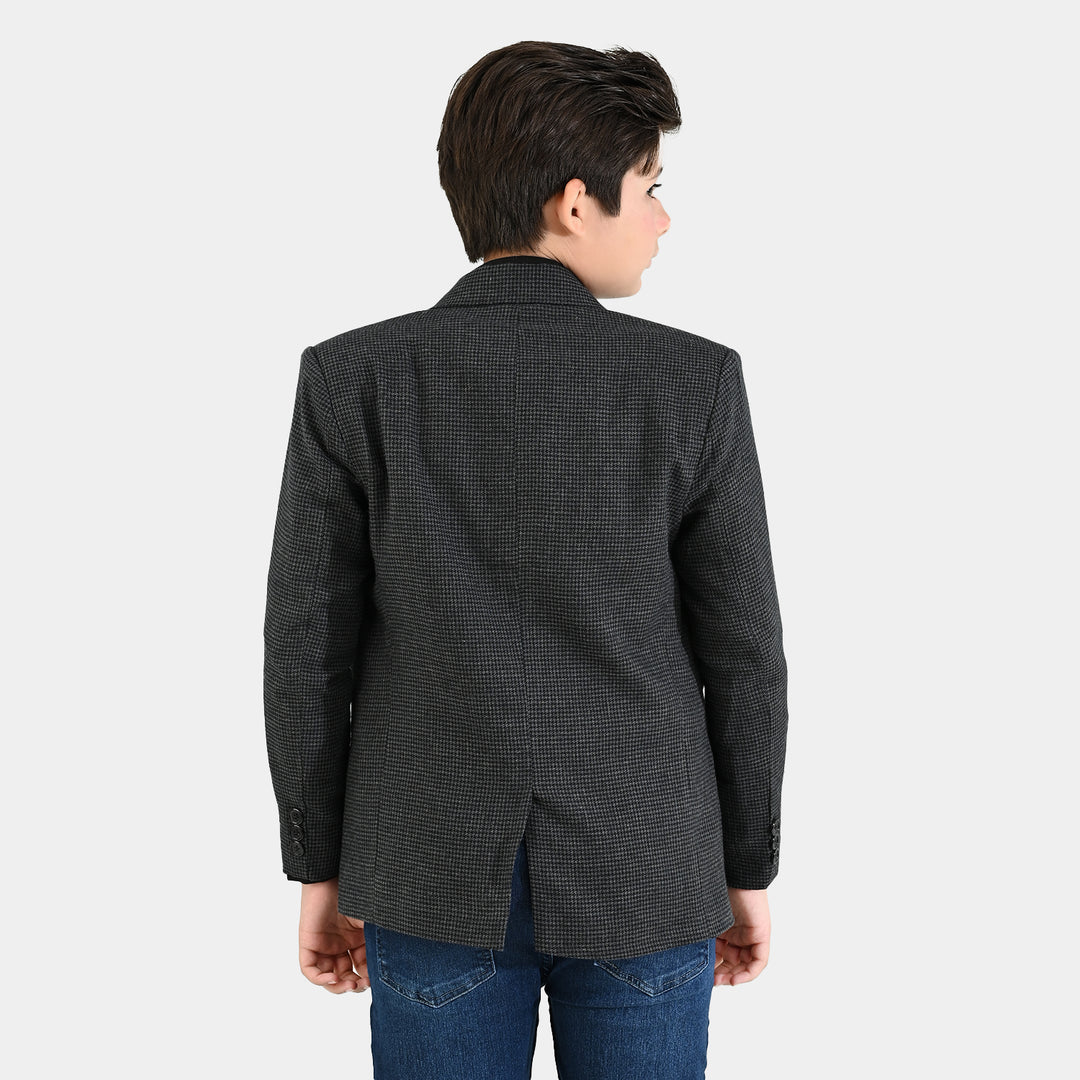 Boys Wool Blazer (Stitch)-BLACK