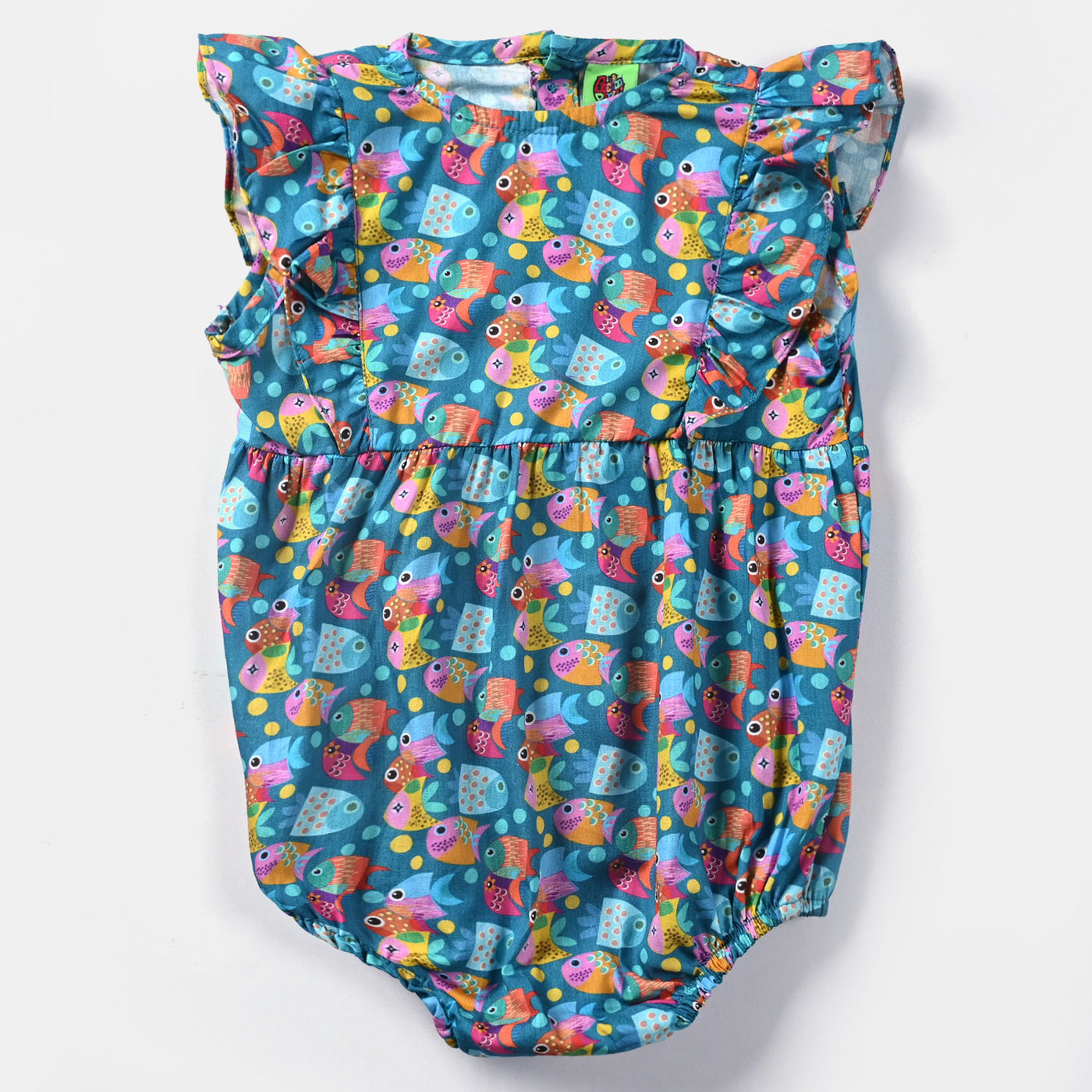 Infant Girls Cotton Romper Sea Life-Blue