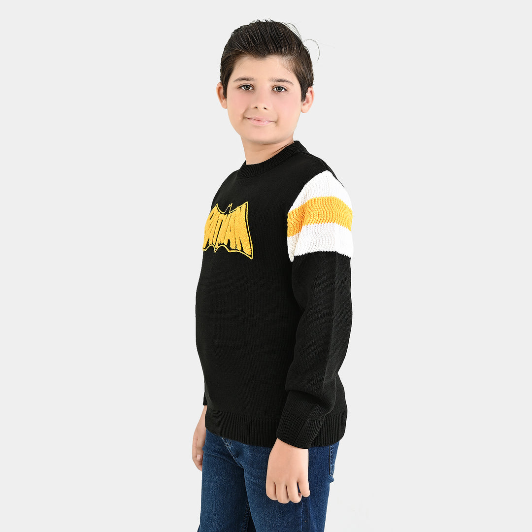 Boys Acrylic Sweater Character-Black/Yellow