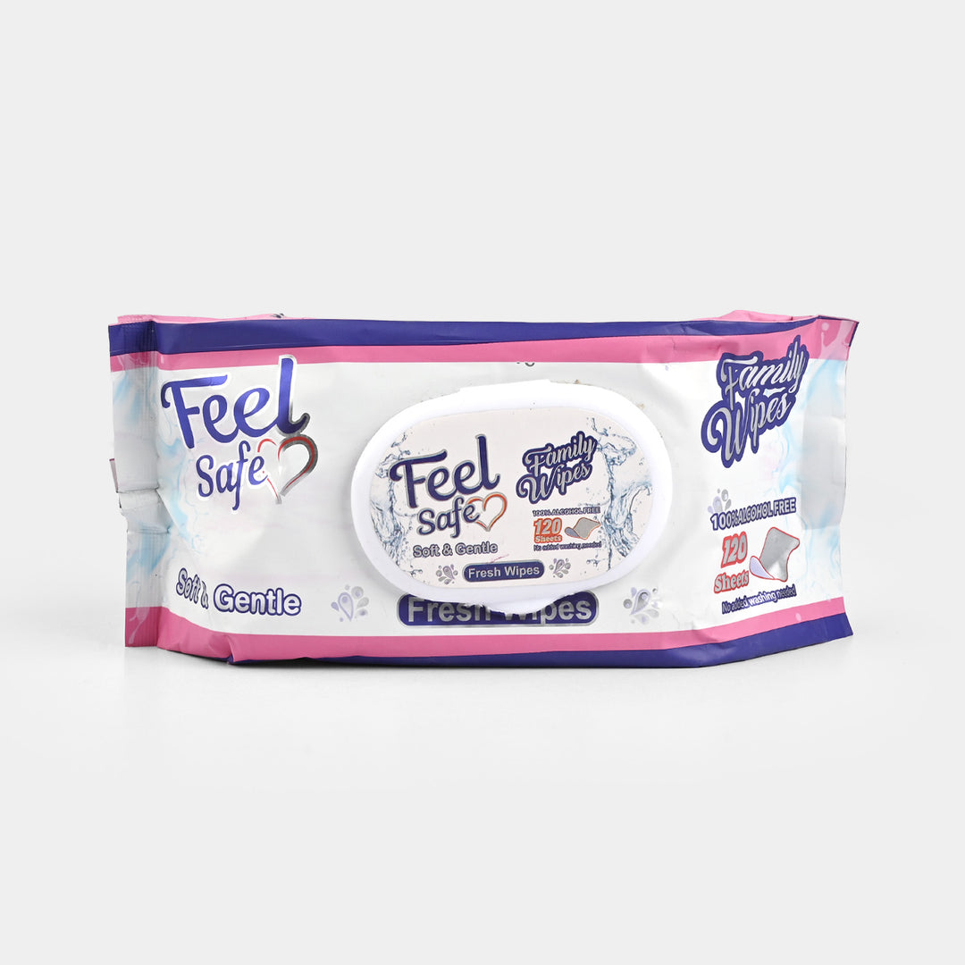 Feel Safe Fresh Wipes – 120 Sheets (Soft & Gentle)