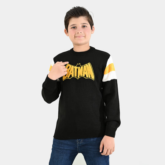 Boys Acrylic Sweater Character-Black/Yellow