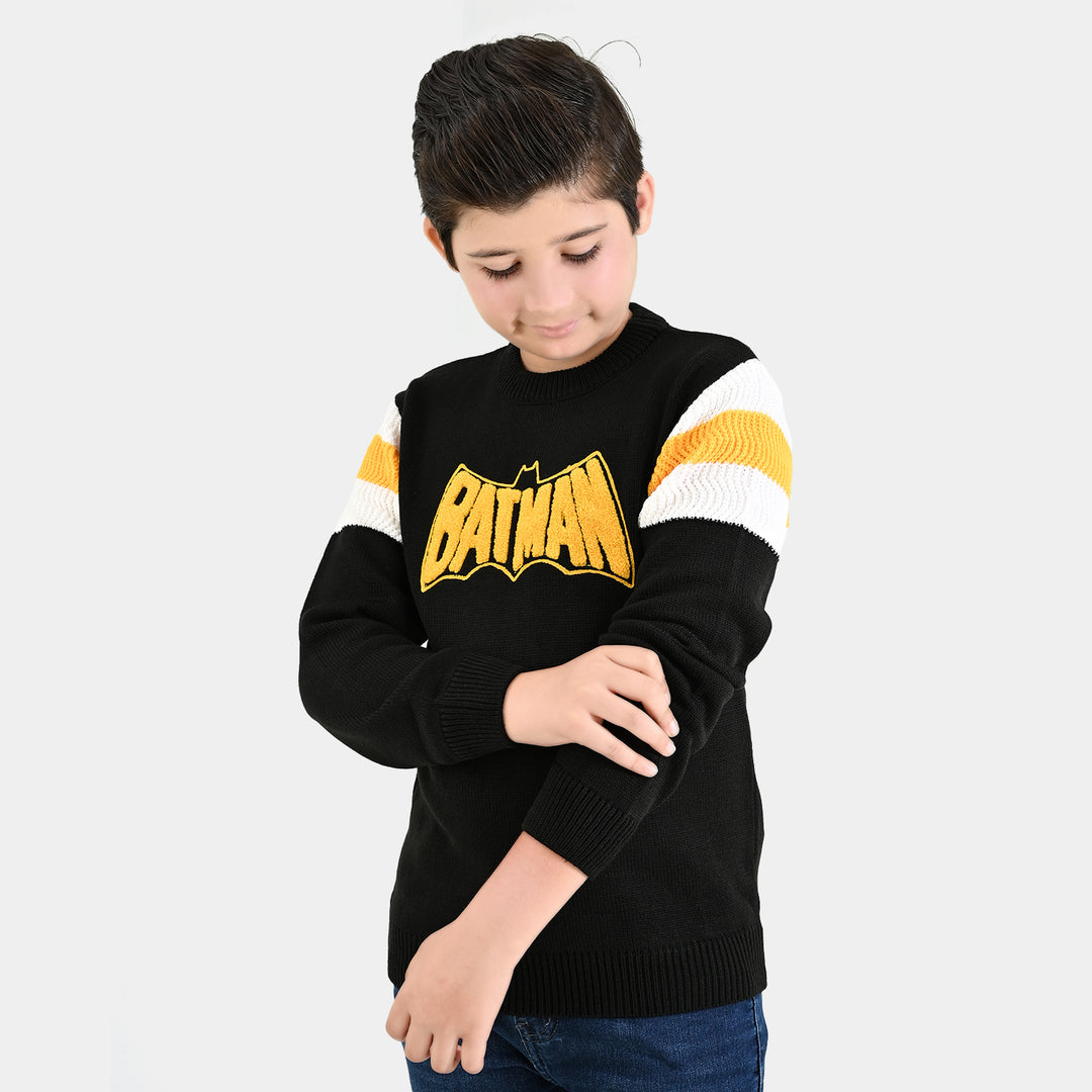 Boys Acrylic Sweater Character-Black/Yellow