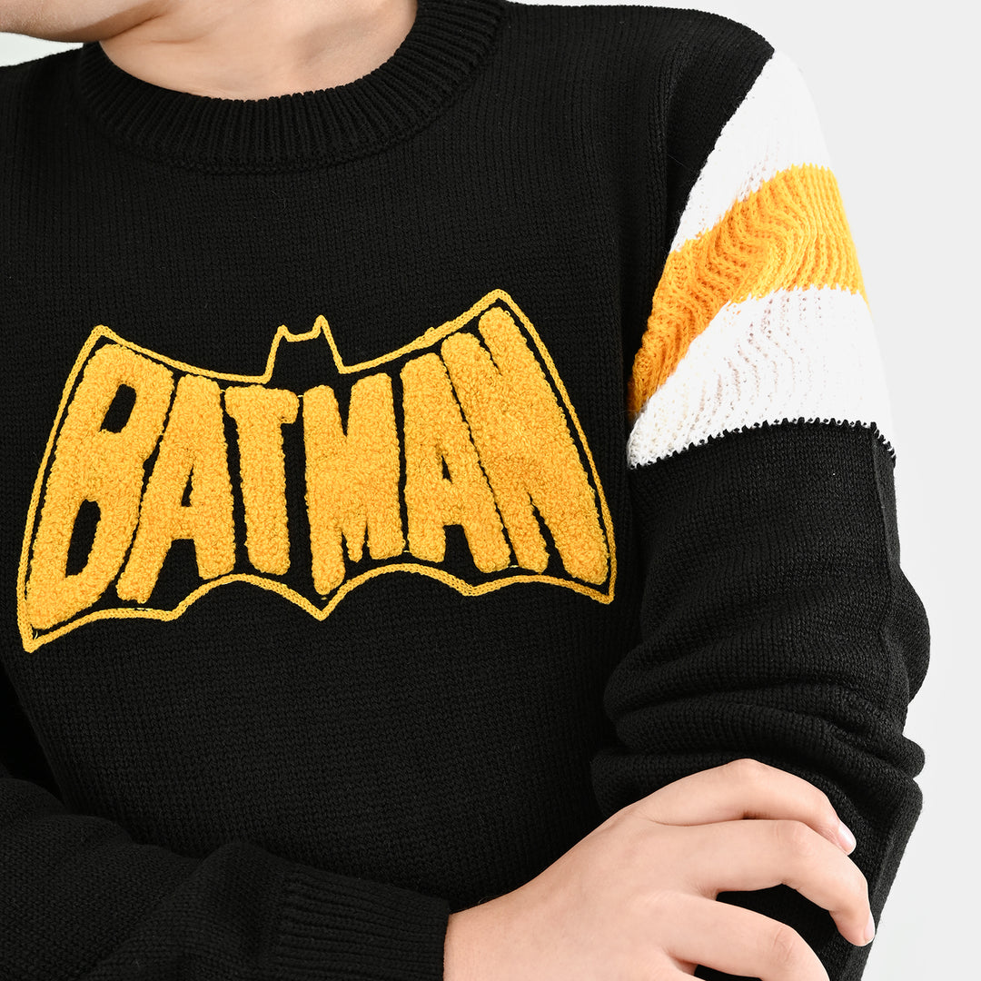 Boys Acrylic Sweater Character-Black/Yellow