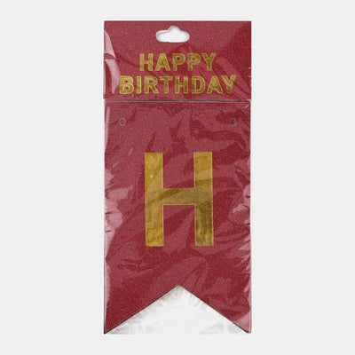 Happy Birthday Hanging Banner - Red