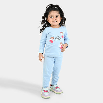 Infant Girls Cotton Interlock Suit LITTLE FAIRY-Powder Blue