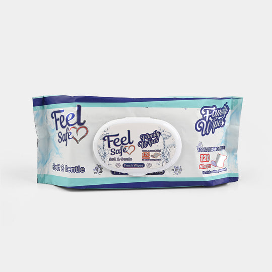 Feel Safe Fresh Wipes – 120 Sheets (Soft & Gentle)