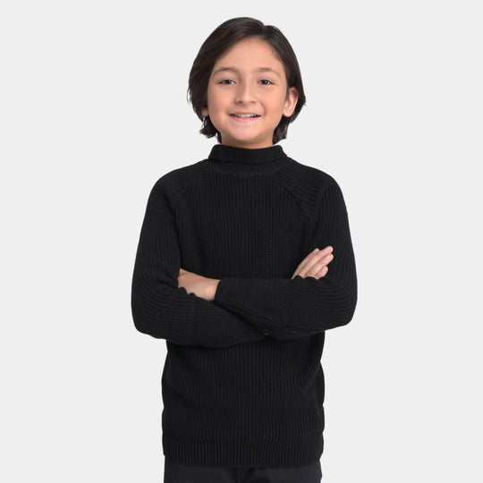 Boys Full Sleeves Sweaters -BLACK