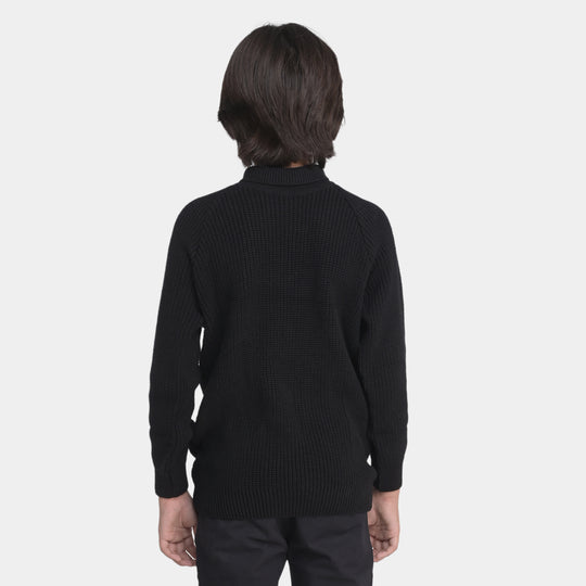 Boys Full Sleeves Sweaters -BLACK