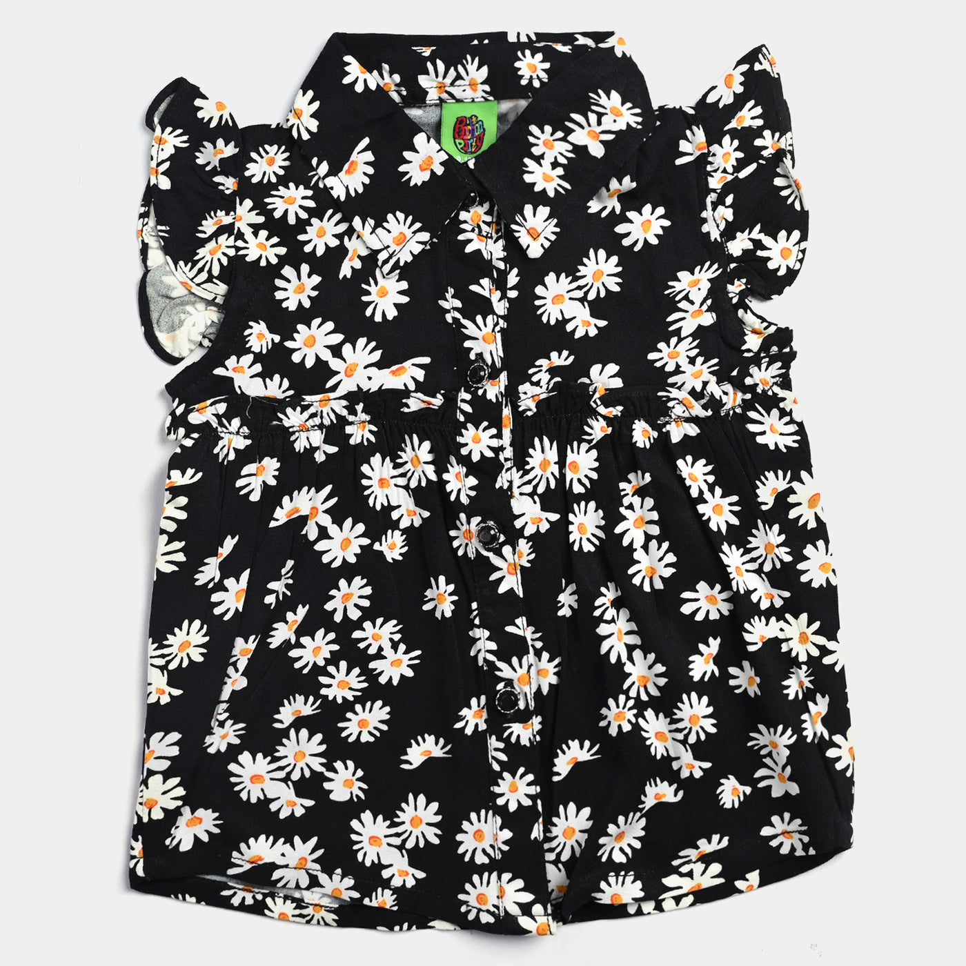 Infant Girls Marina Frock Flower-BLACK