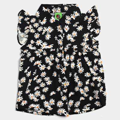 Infant Girls Marina Frock Flower-BLACK