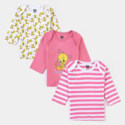 Infant Unisex Cotton Interlock 3 Piece T-Shirt Set