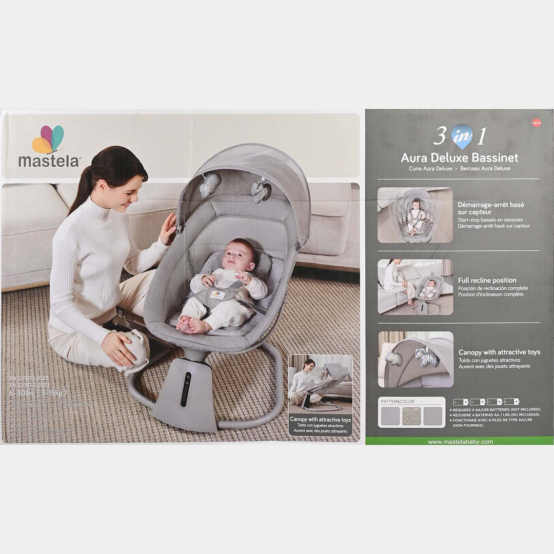 3-in-1 Aura Deluxe Bassinet Auto Swing Mastela | 8018
