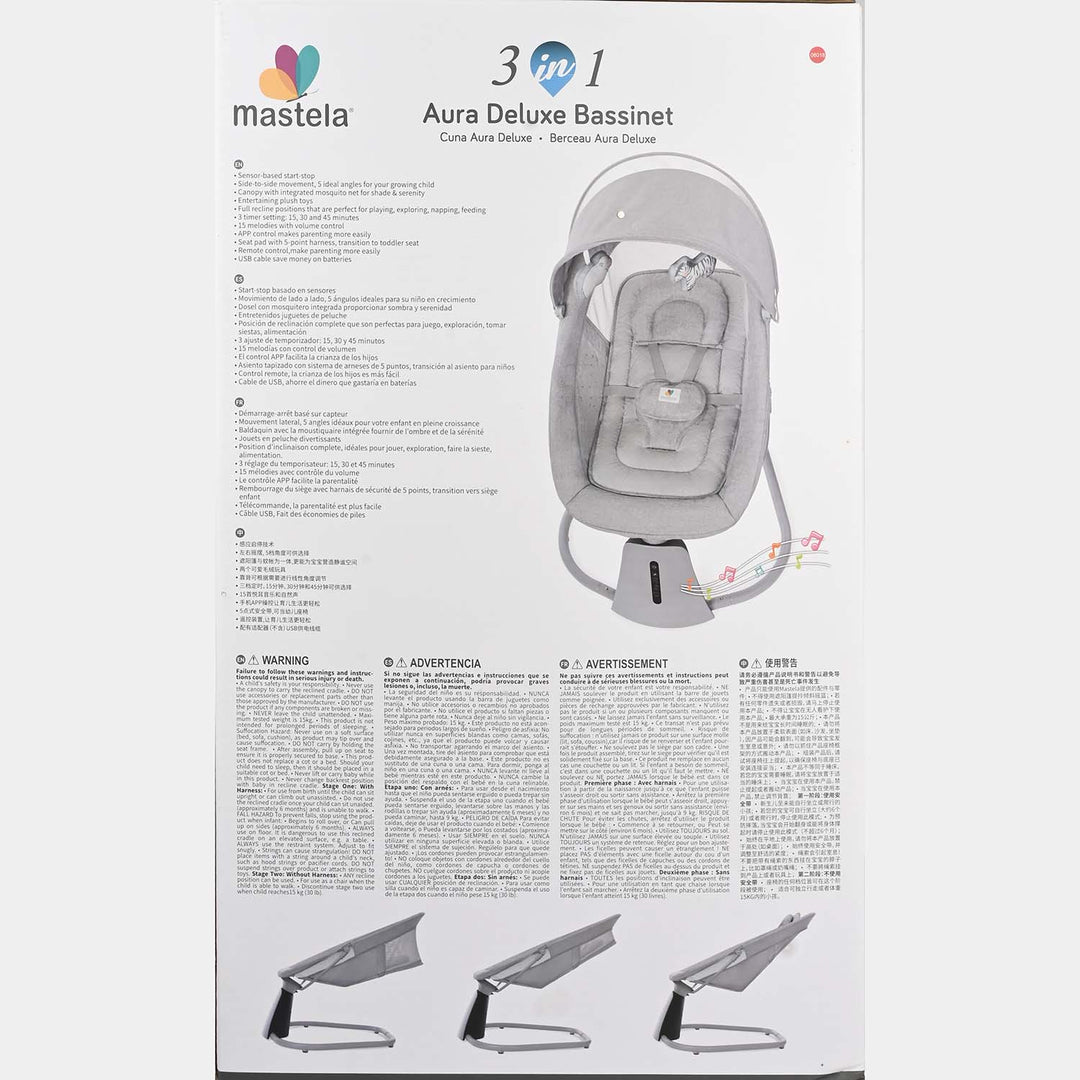 3-in-1 Aura Deluxe Bassinet Auto Swing Mastela | 8018