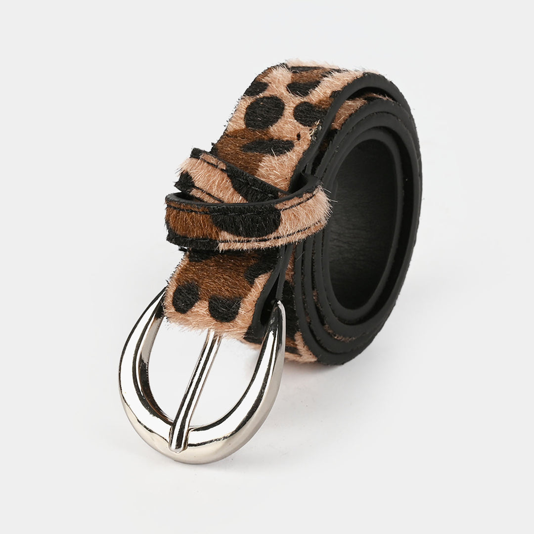 Kids Belt Leopard Skin-6008-Lt.Brown