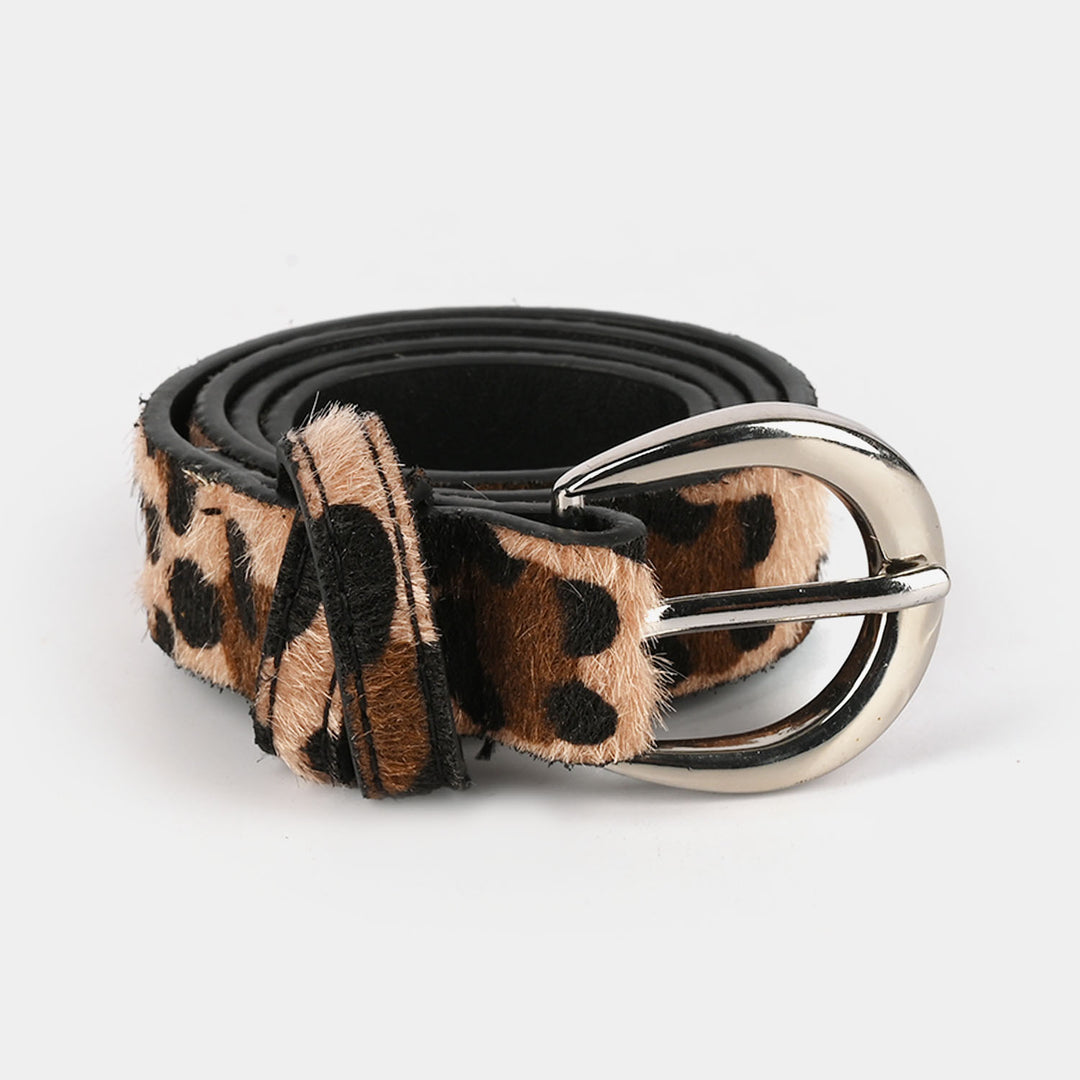 Kids Belt Leopard Skin-6008-Lt.Brown
