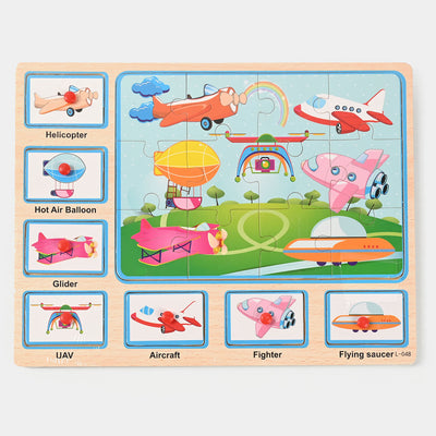 Wooden Puzzle Aircraft Game For Kids