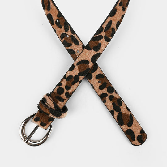 Kids Belt Leopard Skin-6008-Lt.Brown