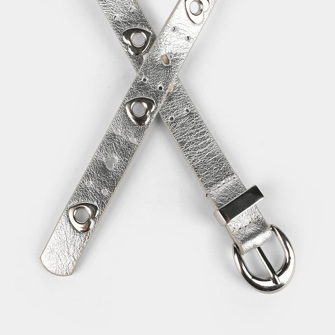 Kids Belt Hearted-6010-SILVER