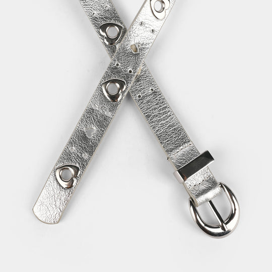Kids Belt Hearted-6010-SILVER