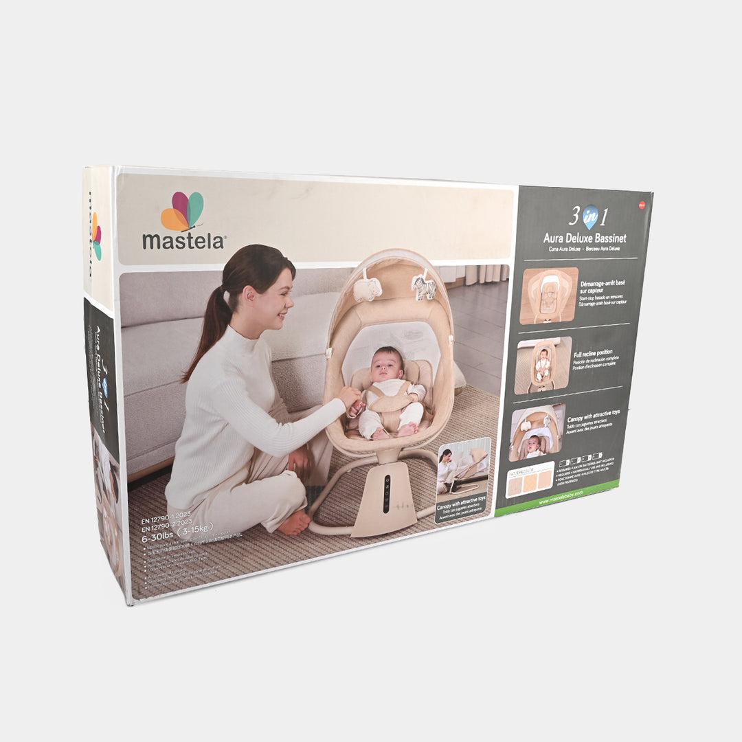 3-in-1 Aura Deluxe Bassinet Auto Swing Mastela | 8015
