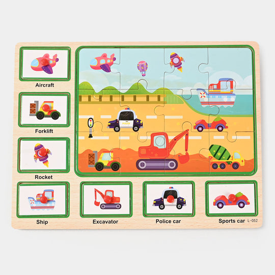 Wooden Puzzle Vehicle Game For Kids