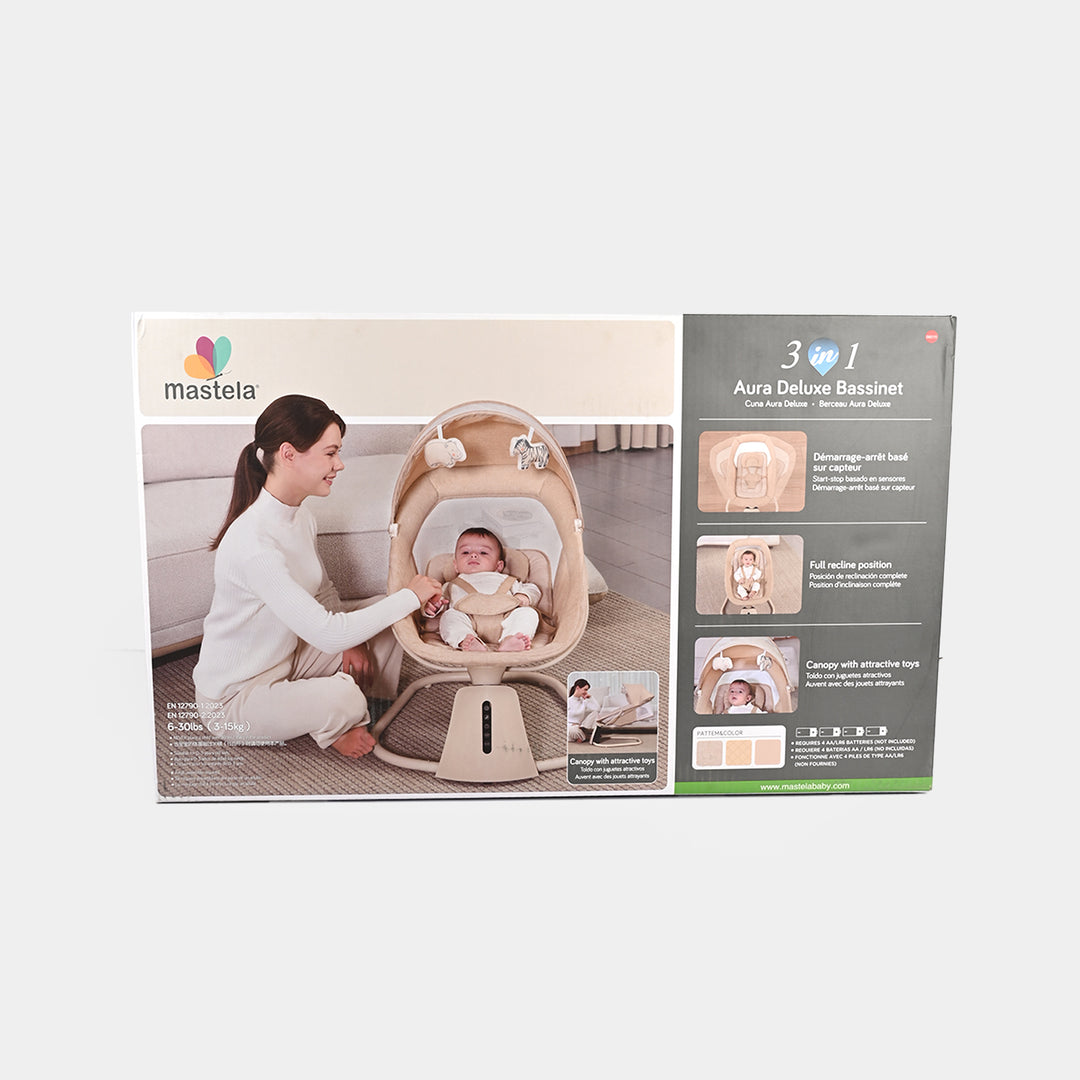 3-in-1 Aura Deluxe Bassinet Auto Swing Mastela | 8015