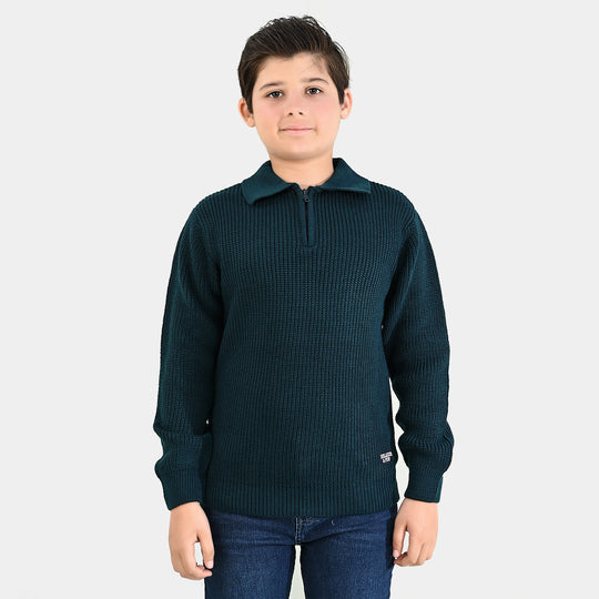 Boys Acrylic Sweater-Crystal Teal - Teal