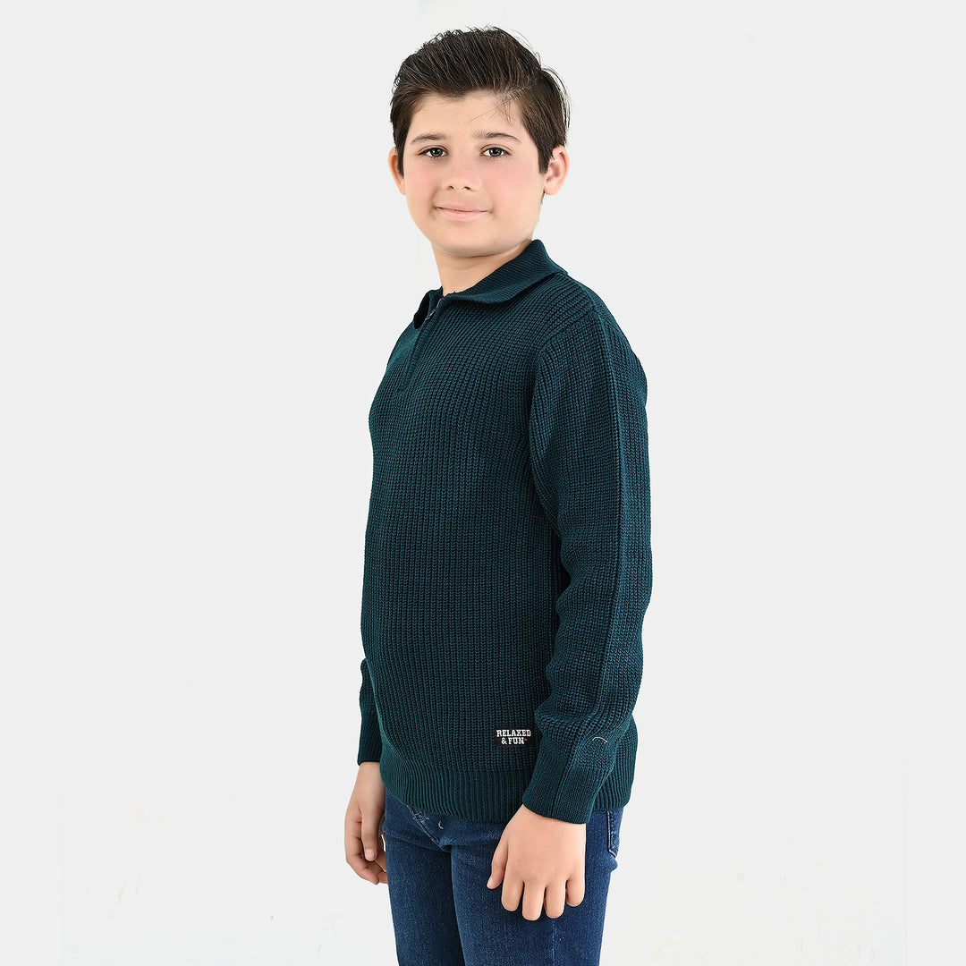 Boys Acrylic Sweater-Crystal Teal - Teal