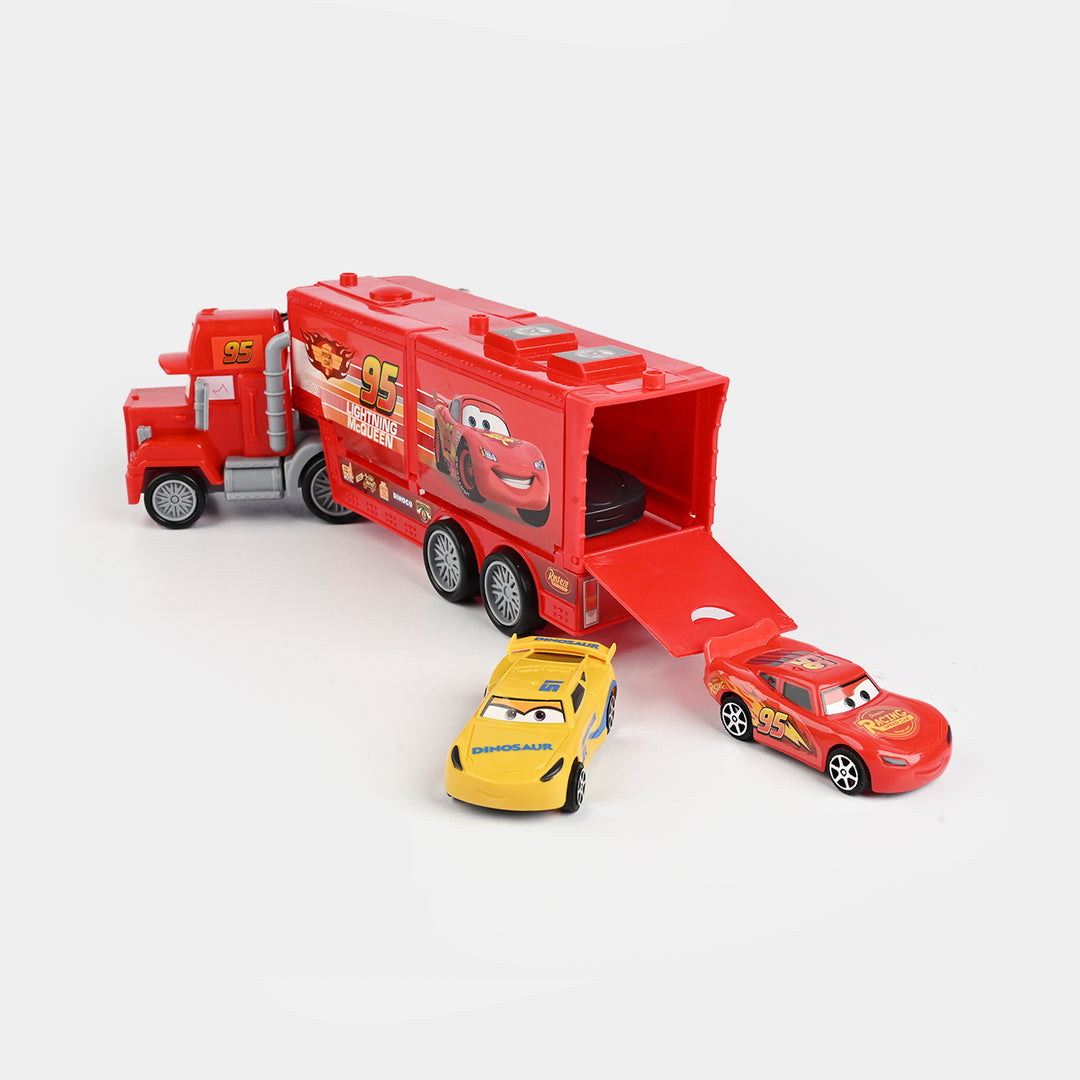 Free Wheel Car Carrier Truck With 3PCs Mini Car Toy For Kids