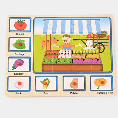 Wooden Vegetables Puzzle Game