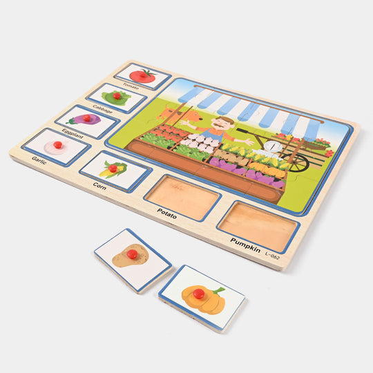 Wooden Vegetables Puzzle Game